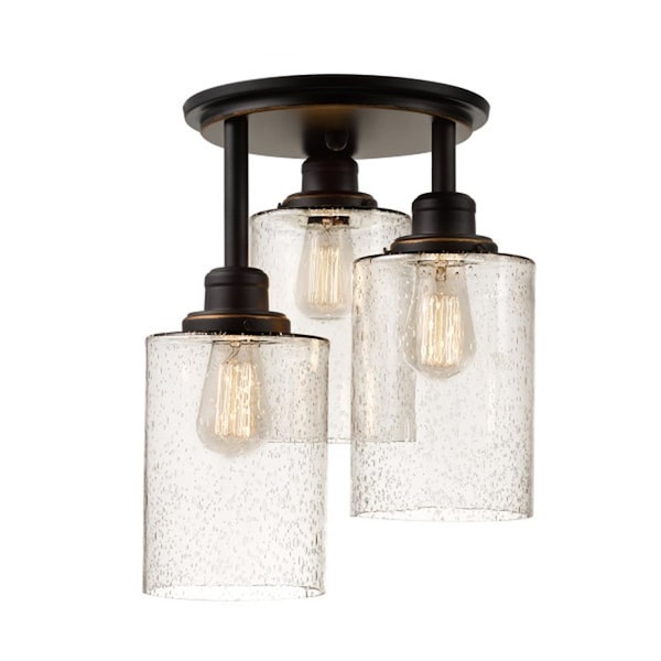 Globe Electric Annecy 15.4 in. H X 12.6 in. W X 12.6 in. L Oil Rubbed Bronze Ceiling Light 65904 - main